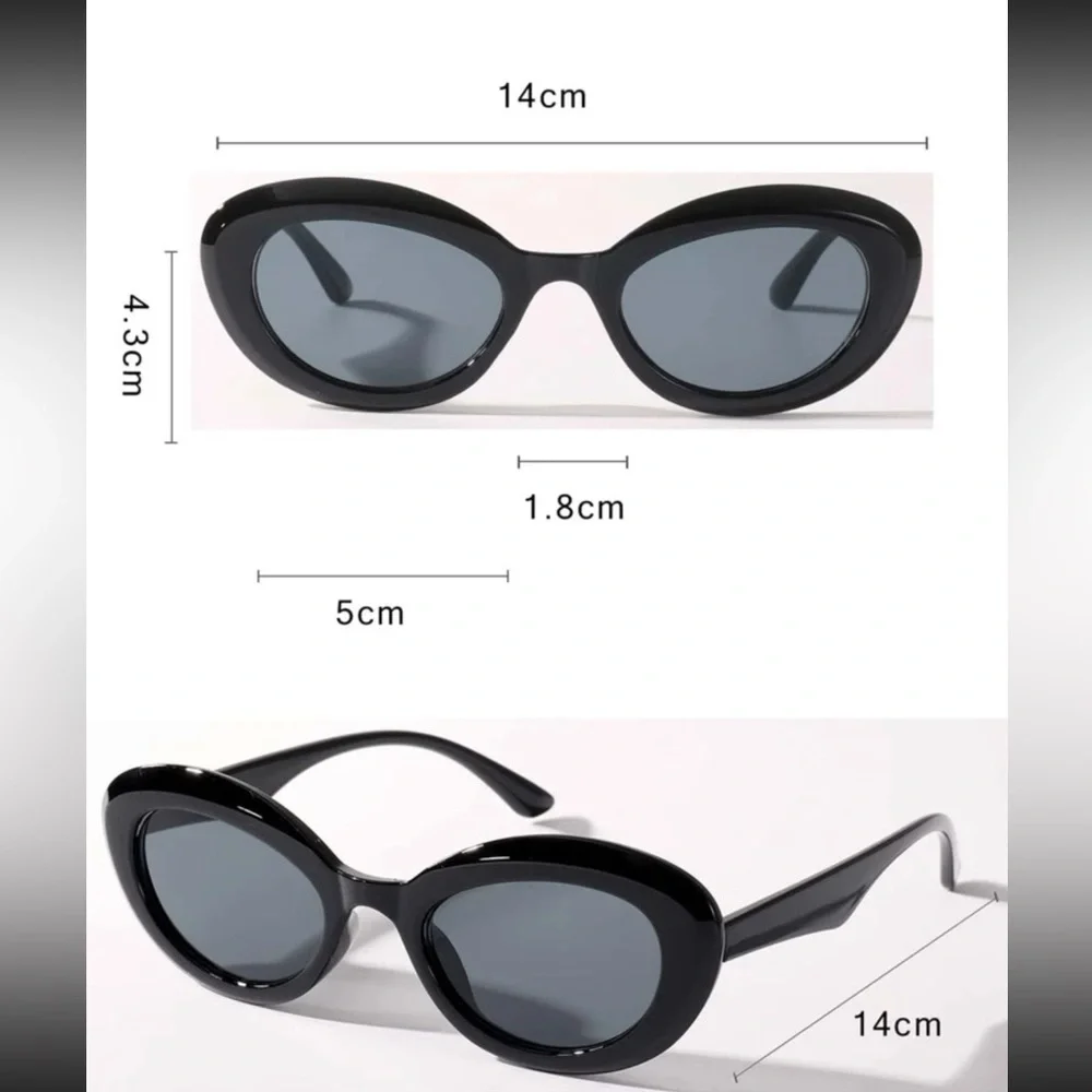 New Womans Street Photography Black Grey UVA UVB Small Frame Classic Sunglasses